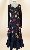 Vestido Flamenco Negro Floral