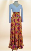 Saia Flamenca Amarelo Floral