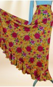 Yellow Floral Flamenco Skirt