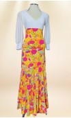Falda Flamenca Godet Amarillo Floral