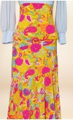 Saia Flamenca Godê Amarelo Floral