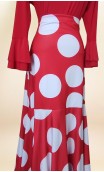 Red w/White Polka-dots Flamenco Skirt & Top Set