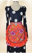 Orange Floral Apron & Scarf Set