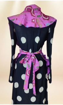 Conjunto Avental e Xale Rosa Claro Floral