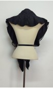 Conjunto Pañuelo de Encaje Negro con Forro y Cinturón