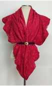 Conjunto Lenço de renda vermelho com forro e Cinto