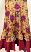 Saia Flamenca Amarela Floral c/Xale