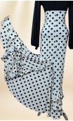 White Polka-dot Flamenco Skirt w/Ruffles