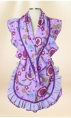 Conjunto Avental e Xale Lilás Floral