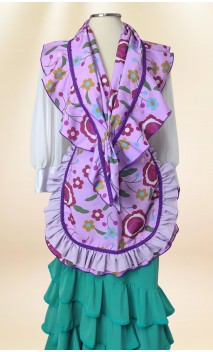 Lilac Floral Apron & Scarf Set