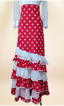 Polka-dots Flamenco Skirt 6 Ruffles