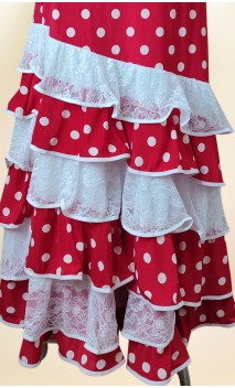 Polka-dots Flamenco Skirt 6 Ruffles