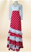 Polka-dots Flamenco Skirt 6 Ruffles