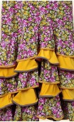 Conjunto Flamenco Saia e Blusa Mostarda Floral