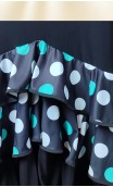 Black Collin Flamenco Long-Skirt w/Polka-dots Ruffles
