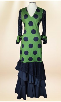 Green & Black Flamenco Dress