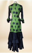 Vestido Flamenco Verde c/ Preto