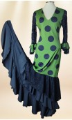 Vestido Flamenco Verde c/ Preto