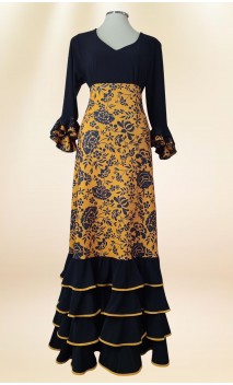 Black Floral Skirt & Blouse Set