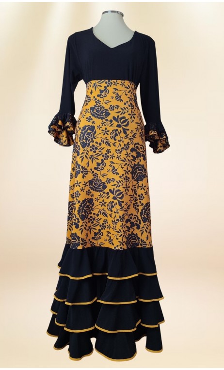 Black Floral Skirt & Blouse Set