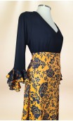 Conjunto Negro Floral Falda & Blusa