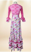 Conjunto Rosa Floral Falda y Blusa