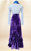 Purple Velvet Flamenco Skirt w/Ruffles and Scarf