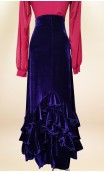 Purple Velvet Flamenco Skirt w/Ruffles and Scarf