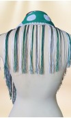 Green w/White Polka-dots Flamenco Shawl w/Fringe