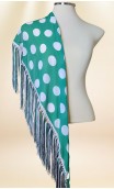 Mantoncillo Flamenco Verde c/Lunares Blancos c/Flecos