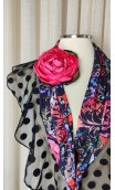 Conjunto Pañuelo Floral y Flor para el Pelo