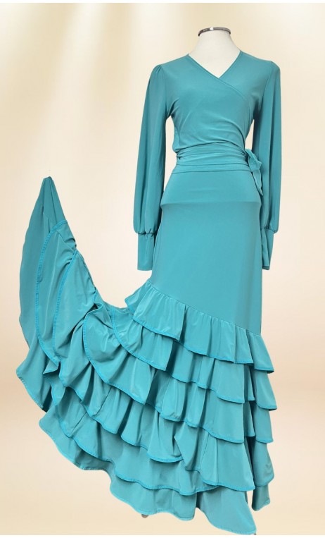 Long Skirt 6 Ruffles and Bolero Set