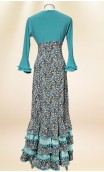 Conjunto Falda Verde Floral y Blusa
