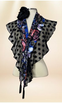 Conjunto Pañuelo Floral y Flor para el Pelo