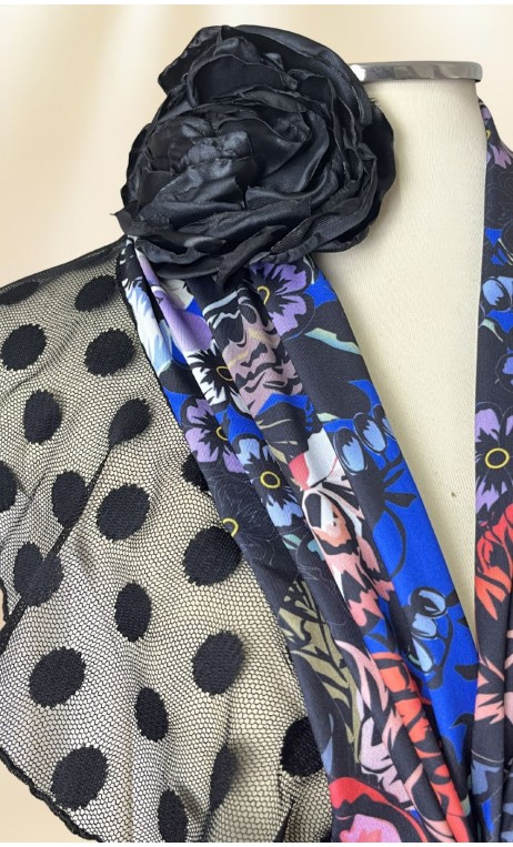 Floral Scarf & Flower for Hair Set