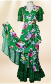 Green Floral Print Overdress