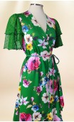 Green Floral Print Overdress