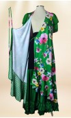 Green Floral Print Overdress