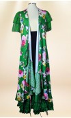 Green Floral Print Overdress