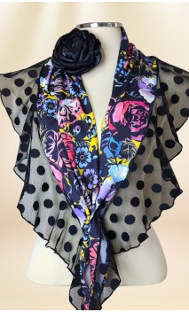 Conjunto Pañuelo Floral y Flor para el Pelo