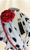 Conjunto Xale, Brincos e Flor