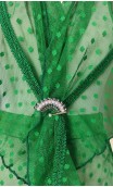 Green Lace Scarf and Apron, Brooch & Peinettes