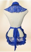 Blue Lace Scarf and Apron Set & Brooch