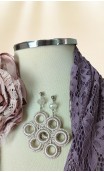 Lace Scarf and Apron, Crochet Earrings Set & Flower