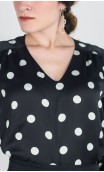 Satin Polka-dots Leotard-Shirt