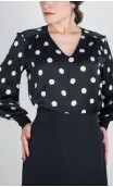 Camisa de Satin con Lunares