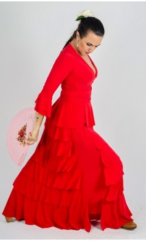 Saia Flamenca Simone 7 Babados