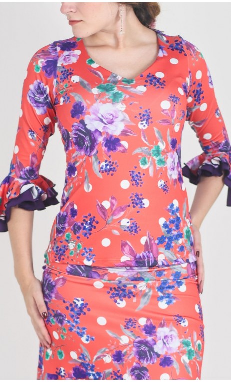 Lucy Printed Top 3/4 sleeves