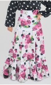Printed Pilar Flamenco Skirt 2 Ruffles