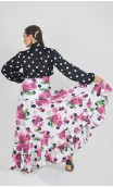 Saia Flamenca Pilar 2 Babados Estampada